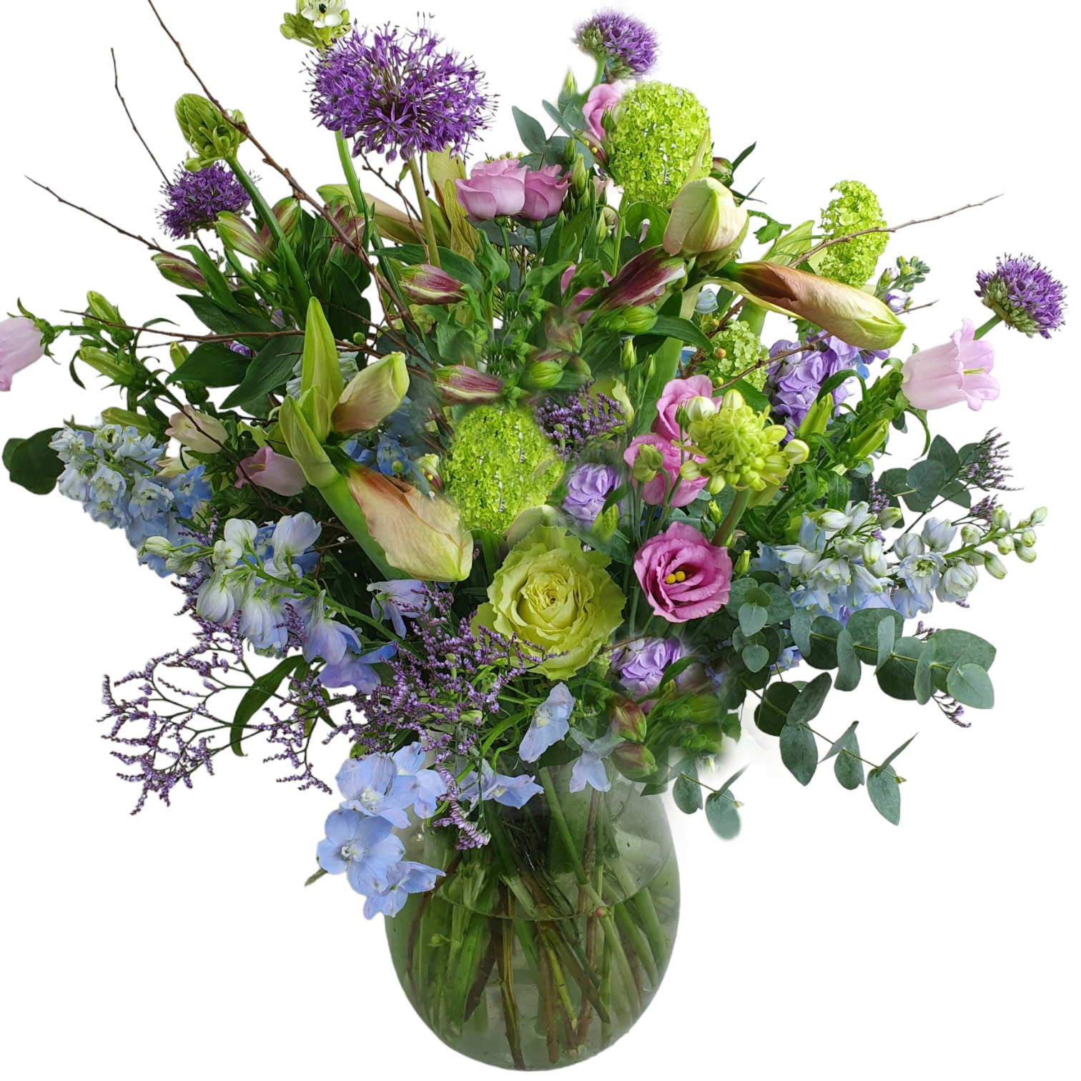 Blz.12 Rond opgemaakt boeket in vaas